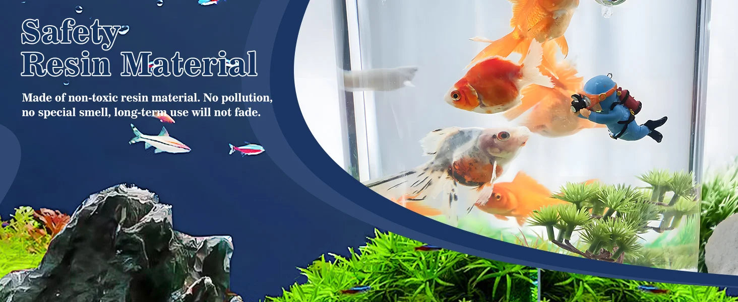 Fish tank Decoration Creative Floating Ornaments Small Figurines Complete Set Diver Blue Guy Underwater Scenery Bottom Figurines
