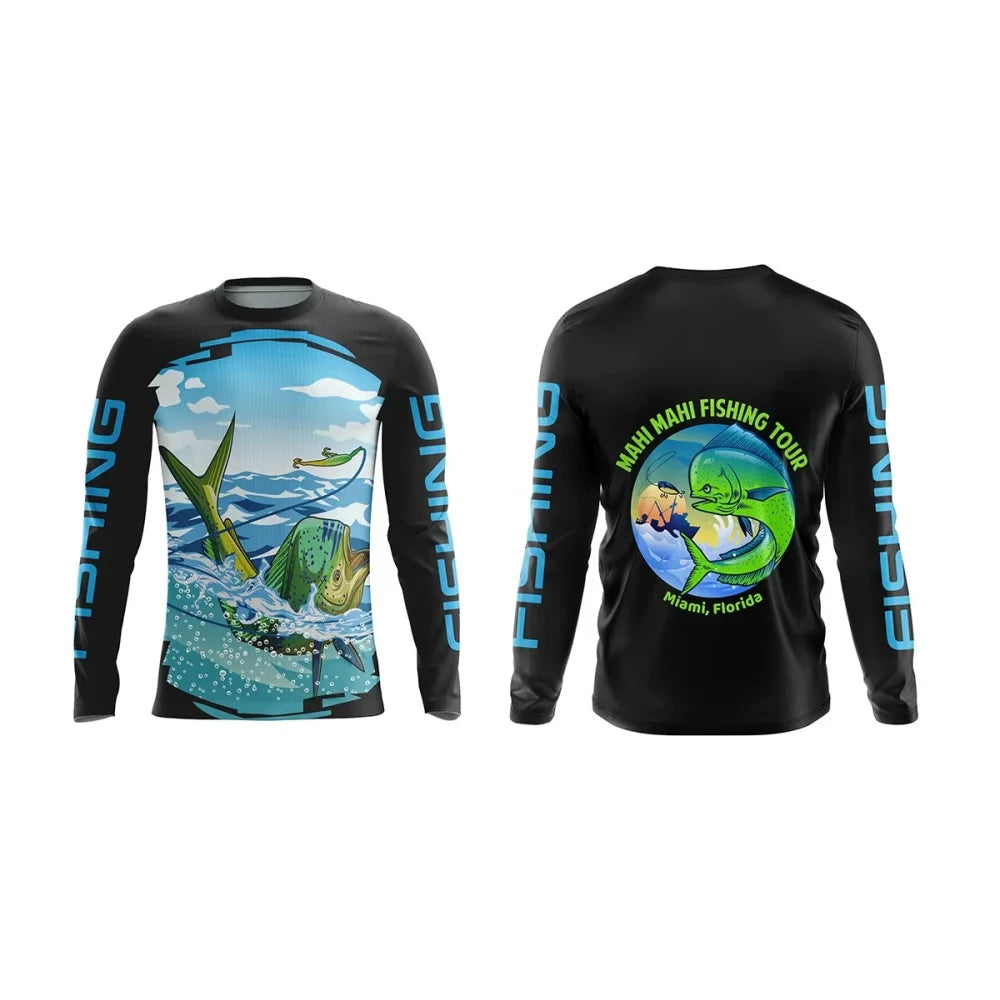 Mens Fishing Shirt Long Sleeve T-Shirt Camping Outdoor Men T-Shirt Summer Loose Fishing Graphic Sports T-Shirts for Men Clothing