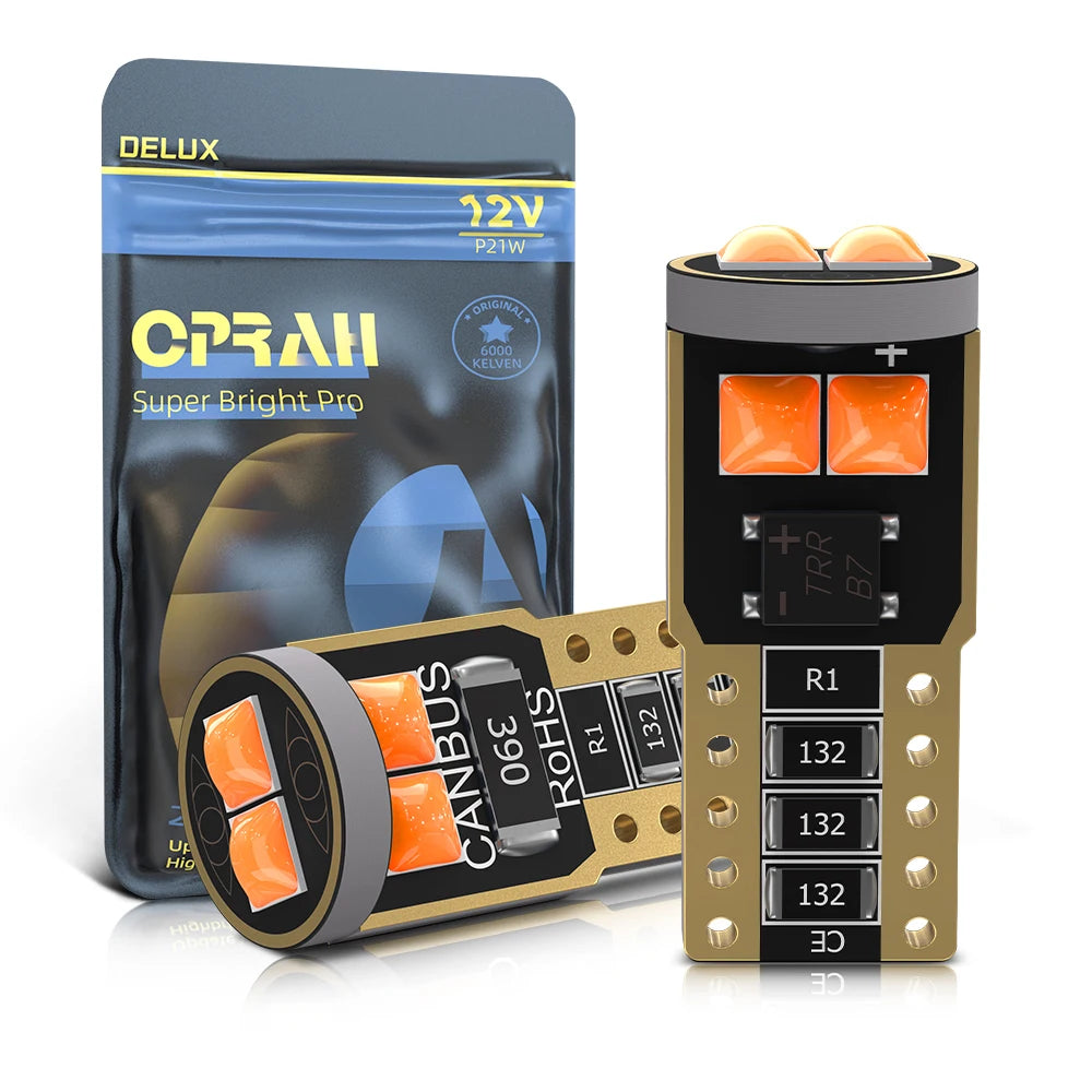 2pcs T10 W5W LED Bulbs 168 194 3030 6SMD Canbus No Error Super Bright Car Interior Clearance License plate light Dome Lamp White