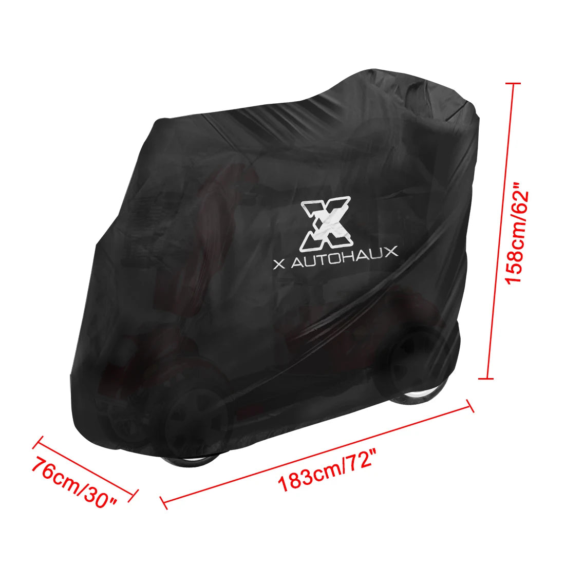 X AUTOHAUX Motorbike Mobility Scooter Cover Dustproof Waterproof Rain Protection 210D Oxford 183x76x158cm 170x61x117cm