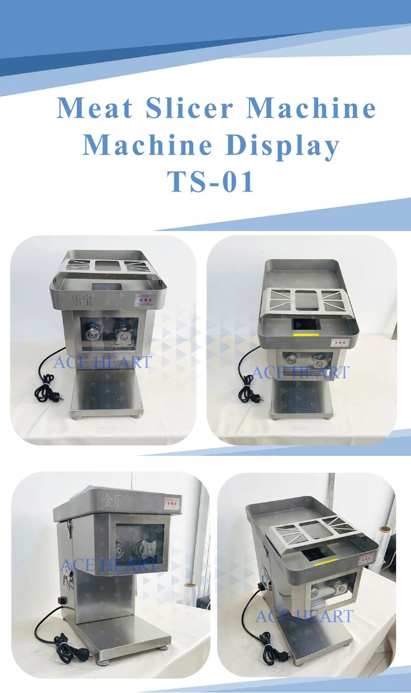 Desktop Meat Slicer For Fresh Meat Slicing Shredding Dicing Detachable Blade Electric Meat Cutting Machine