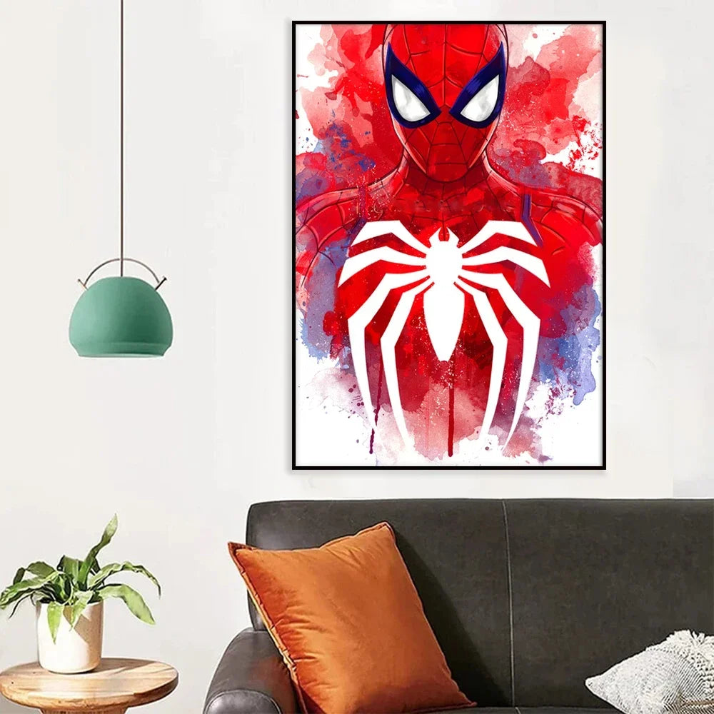 1pc Frameless Canvas Painting SpiderMan Marvel Movie Style Wall Art Posters Superhero Home Decor Canvas Painting Mural Prints