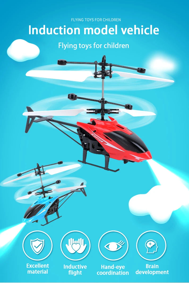 Rechargeable Mini RC Drone Remote Safe Fall-resistant RC Helicopters Drone ChildrenToys(No remote control battery)
