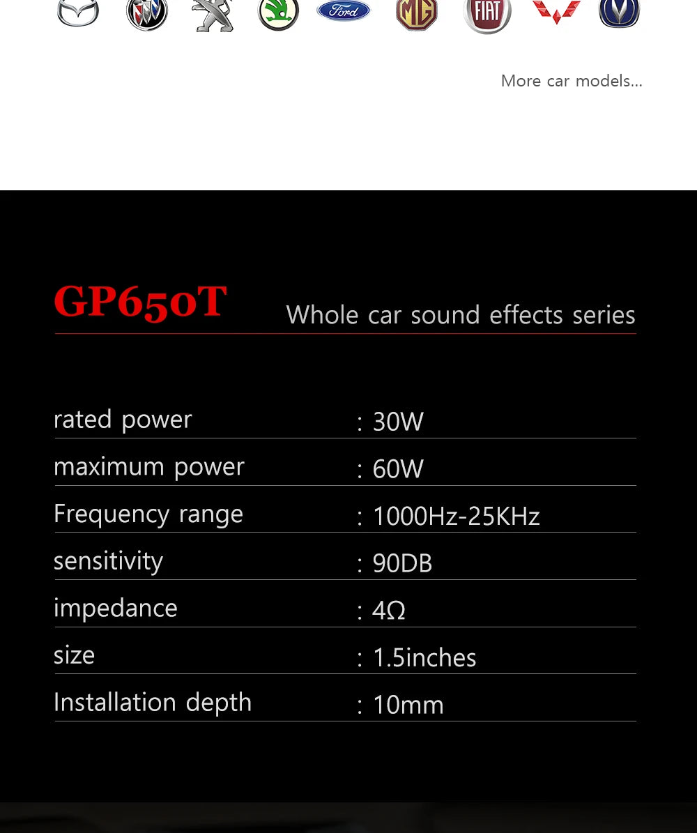 1.5inches Car High Fidelity Stereo Speaker Tweeter - Car Modified Car Audio Silk Dome Tweeters