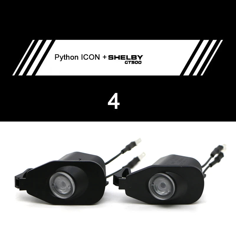 For Ford Mustang 2013-2022 Side Rearview Mirror Welcome Icon Lights HD LED Projector Ghost Shadow Lamp Modification Never Fade