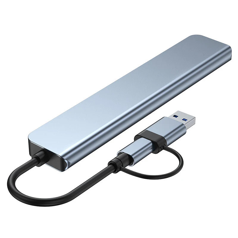 8 in 2 USB +Type C HUB Docking Station with 3.5mm Audio Jack Adapter Micro SD Card Reader Laptop Tablet Phone Disk Converter