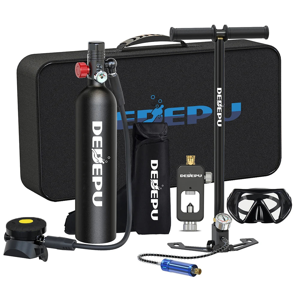 DEDEPU 1L Scuba Diving Tank Professional Diving Equipment Underwater Breathing Scuba Tank Oxygen Cylinder 15-25 Minutes