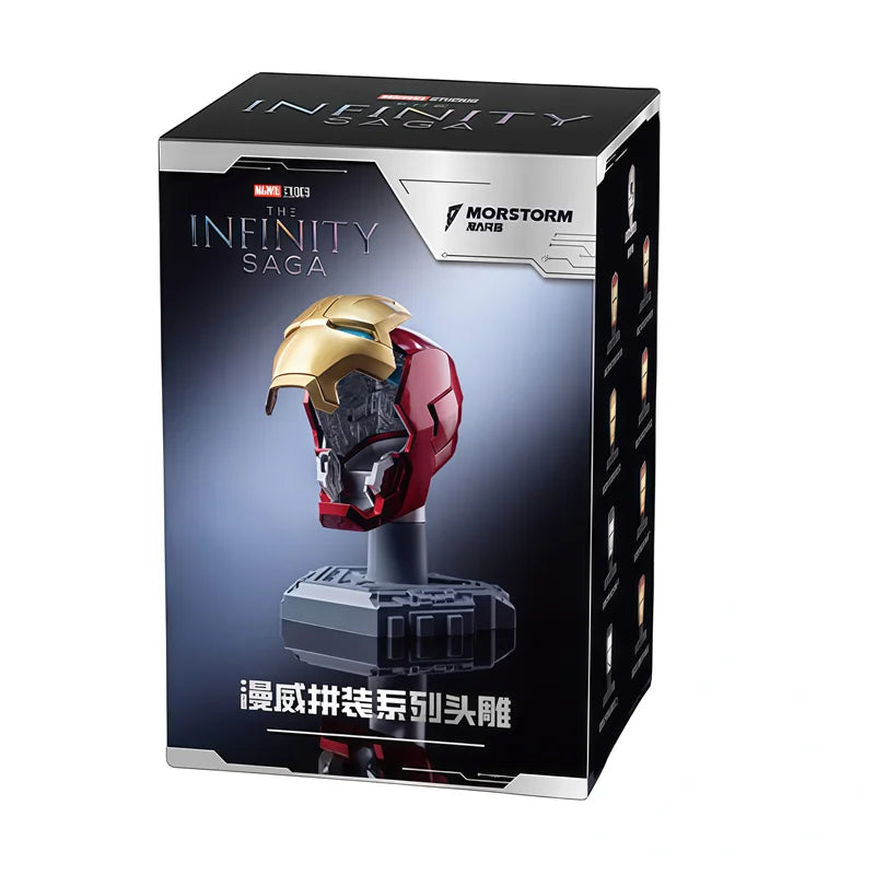MORSTORM Tony Stark Iron Man Helmet MK7 MK15 MK46 MK85 MK42 MK21 MK 16 Anime Figure Model Assembly Toys Blind Box Christmas Gift