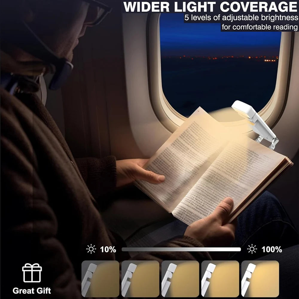 Enjoy late-night reading with this rechargeable book light—features 3 color modes and 5 brightness levels for the perfect cozy glow in bed!