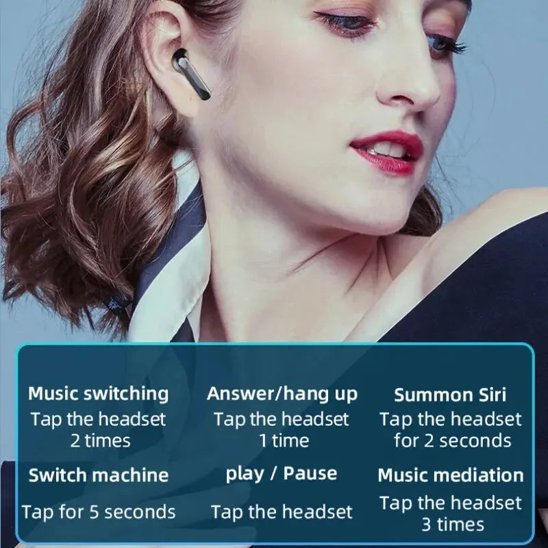 Bluetooth Earphone Headphones Mirror Wireless Stereo Headset