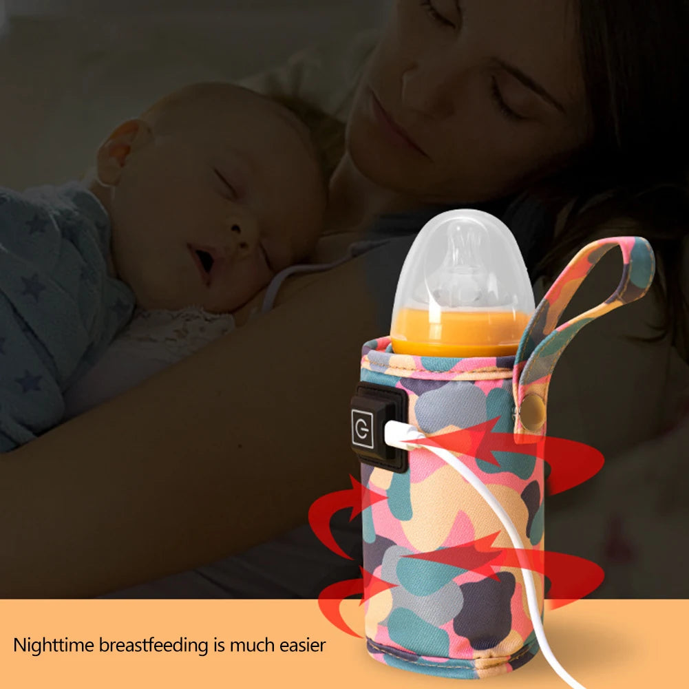 Keep your baby’s bottle warm on-the-go with this USB-powered portable bottle warmer—perfect for heating baby milk anytime, anywhere!