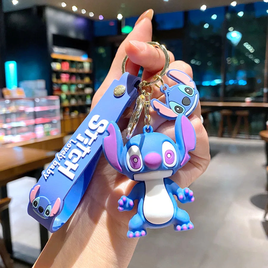 Stitch Keychain 3d Cartoon Stereo Pvc Doll Car Key Ring Bag Pendant Fashion Creative Hanging Ornament Bulk Wholesale Surprise
