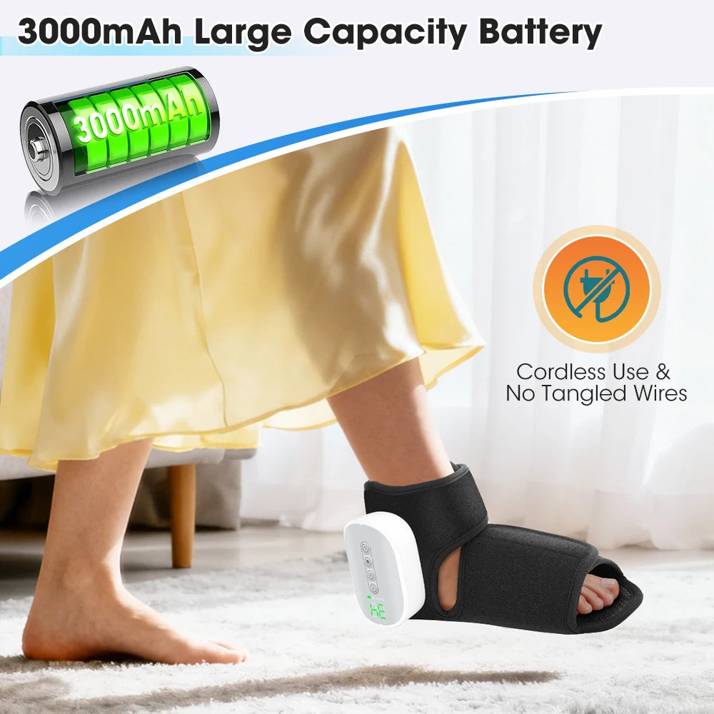 Electric Ankle Foot Massager Vibration Hot Compress Smart Air Pressure Multifunctional Brace Support Relaxation