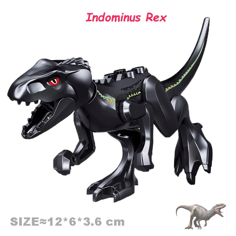 Jurassic Cool Dinosaurs World Triceratops Velociraptor Indominus T-Rex Model Assemble Building Blocks Toys For Children Boy Gift