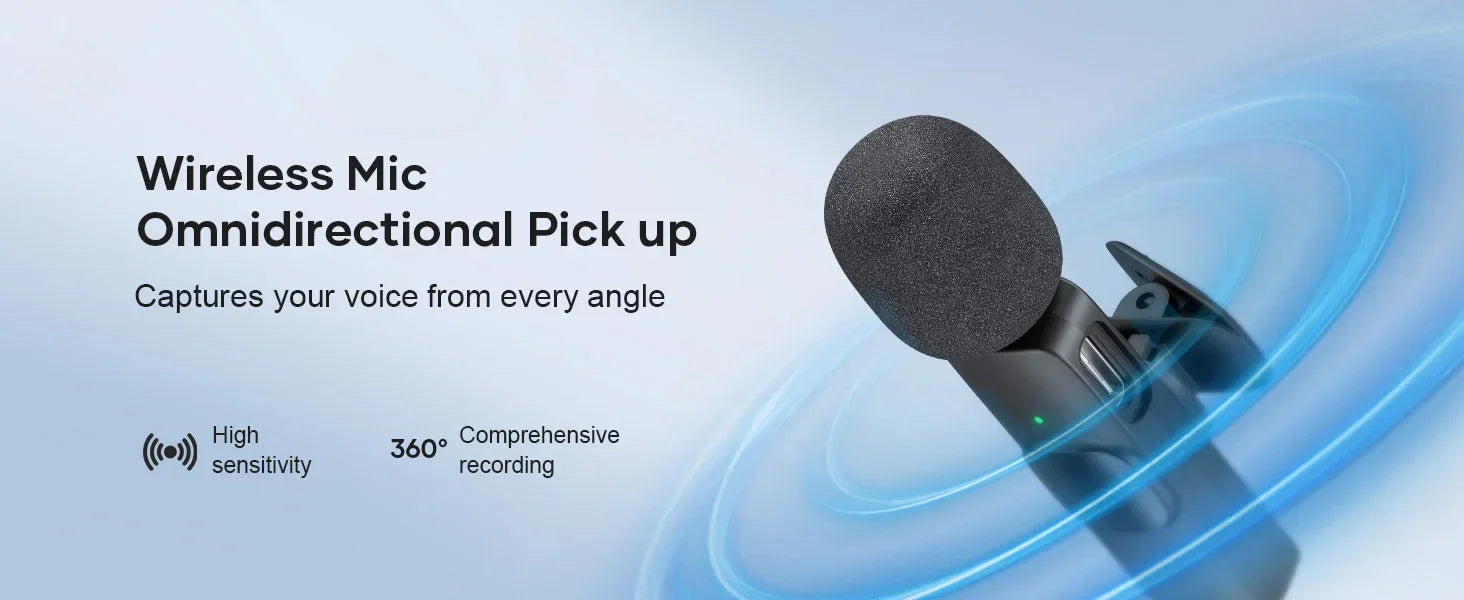NEW Wireless Lavalier Microphone for Live Streaming/YouTube/TikTok/Facebook Live Noise Reduction Mic For iPhone/Android