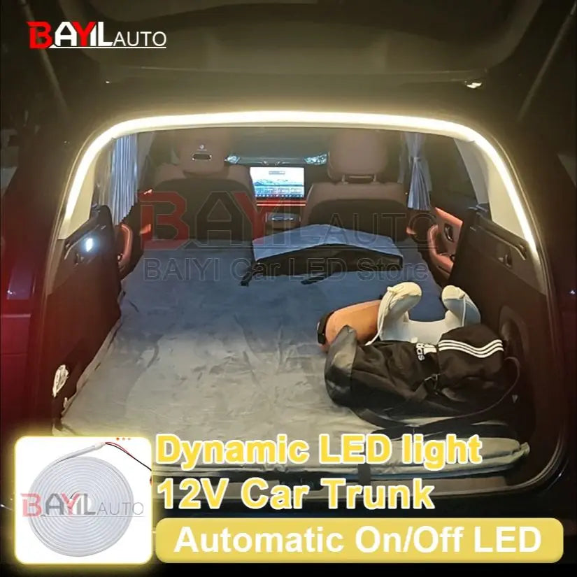 Universal Automatic Led Trunk Light Automatic Sensor Car Trunk Light Strip with Dynamic Flowing Illumination for Fit Easy