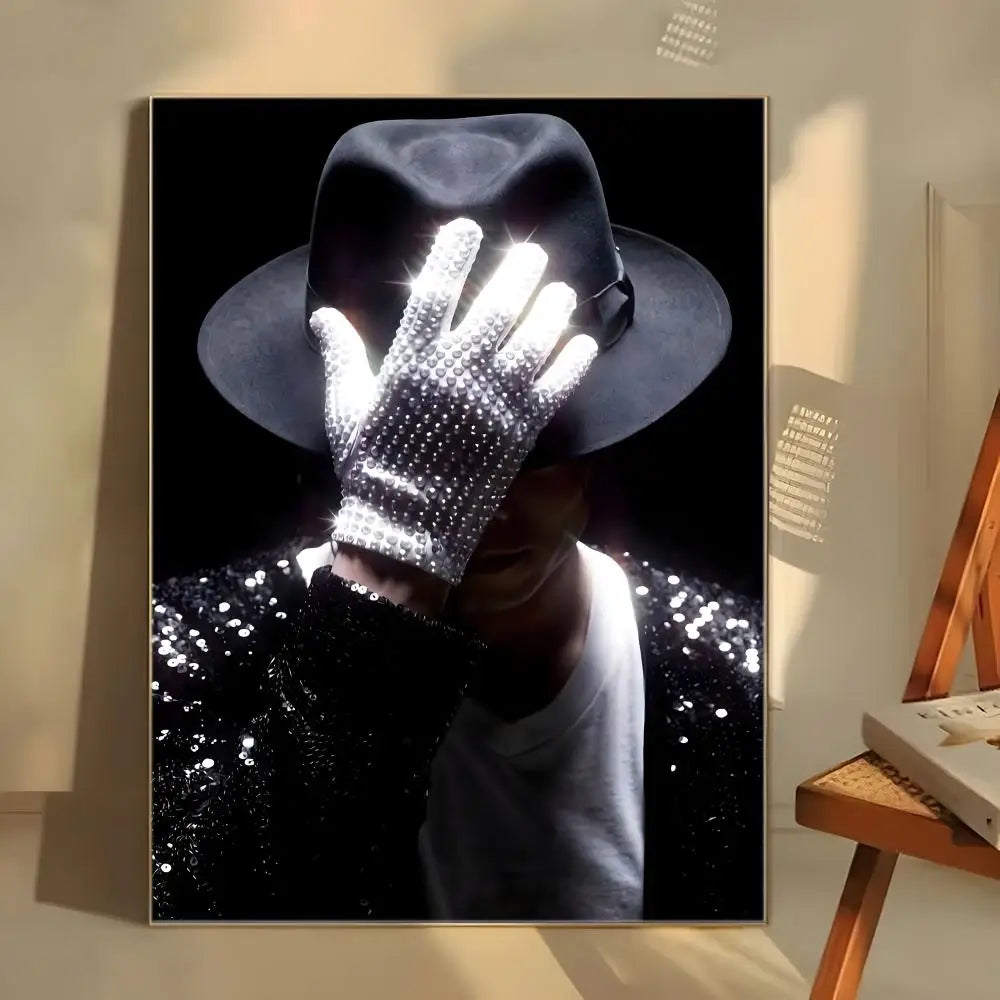 MJ M-Michael Singer J-Jackson Poster  Self-adhesive Art Waterproof Paper Sticker Coffee House Bar Room Wall Decor