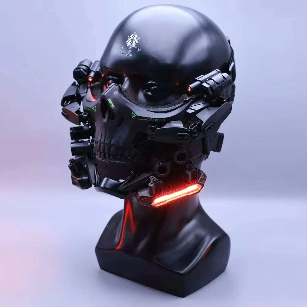 Cyber Punk Skeleton Mask With Lighting