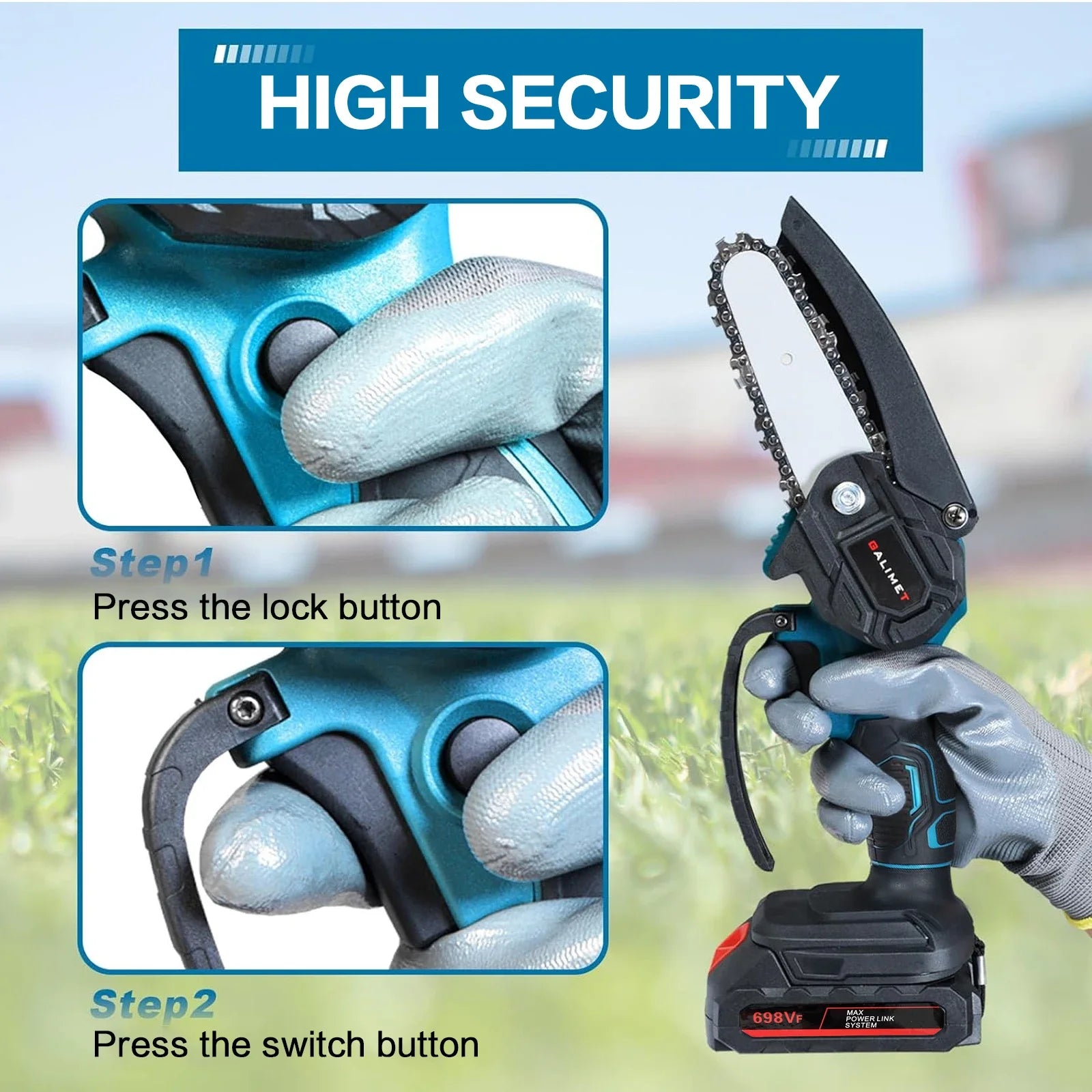 Cordless Rechargeable Electric Chainsaw 4 6 Inch Mini Handheld Pruning Saw Wireless Wood Cutting Tool for Garden Tree Branch Trimming Backyard Wood Logging Power Tools Kit with Battery Charger Portable Lightweight
