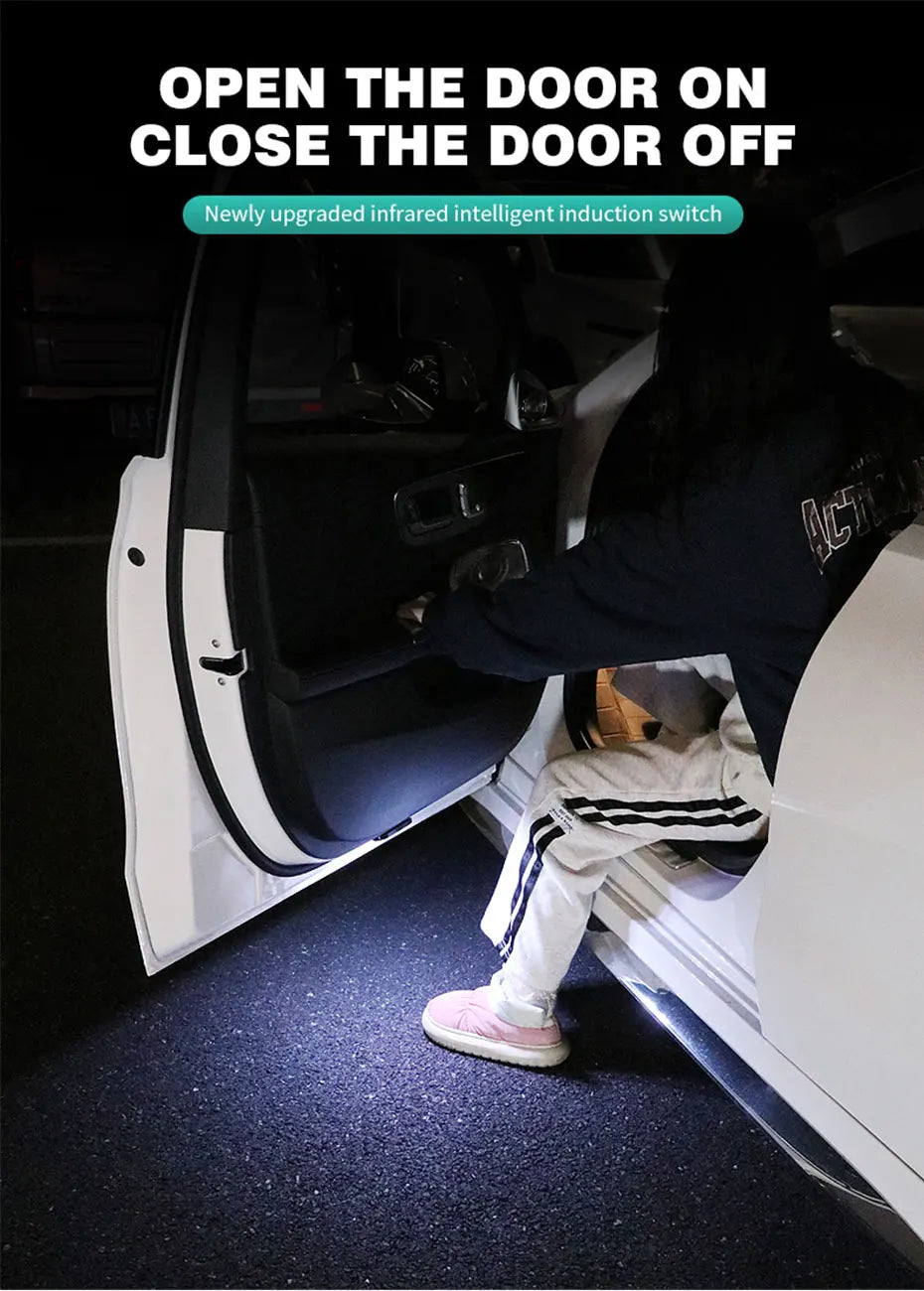BLALION Car Door Lights LED Welcome Light Magnetic Control USB Charging Auto Open Door Safe Anti-collision Emergency Signal Lamp