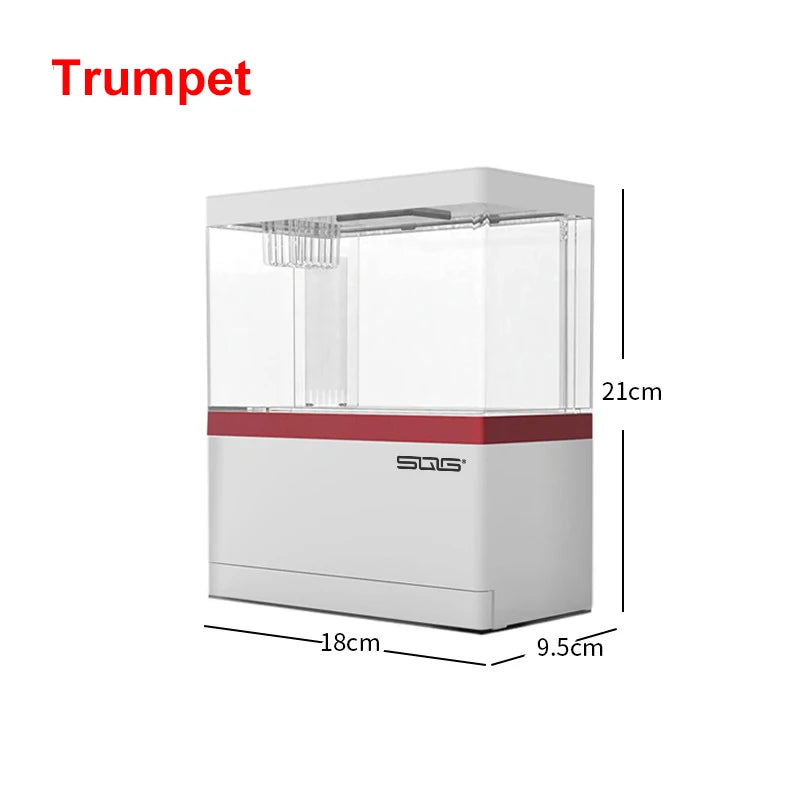 Mini Fish Tank Self-Circulating Fish Tank with Charging Filter Desktop Living Room Household Water Free Ecological Aquarium