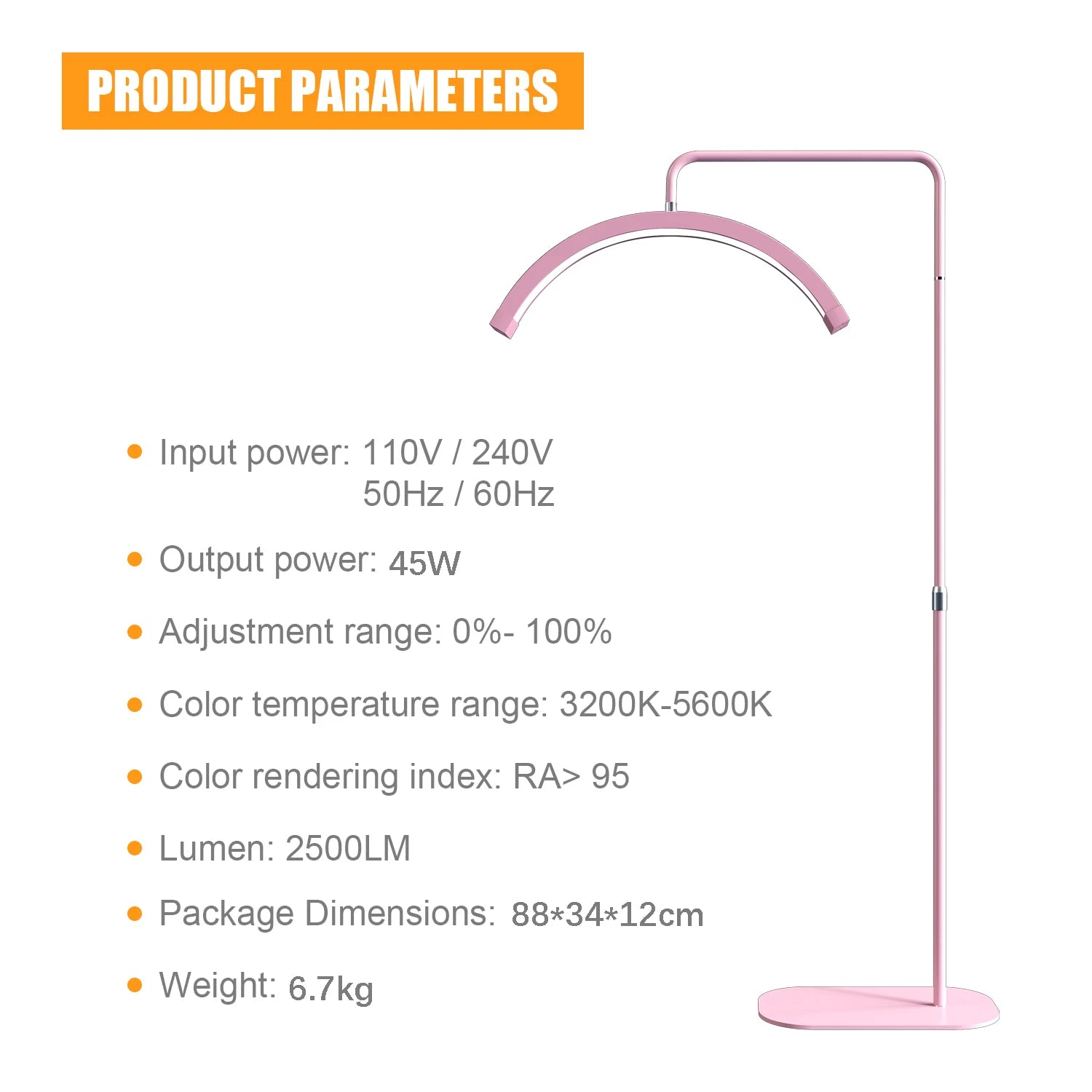 Fosoto Fashion Arc Photography Lamp LED Half-Moon Shaped Light Led Video Lash Light With For Beauty Eyelash Tattoo Makeup