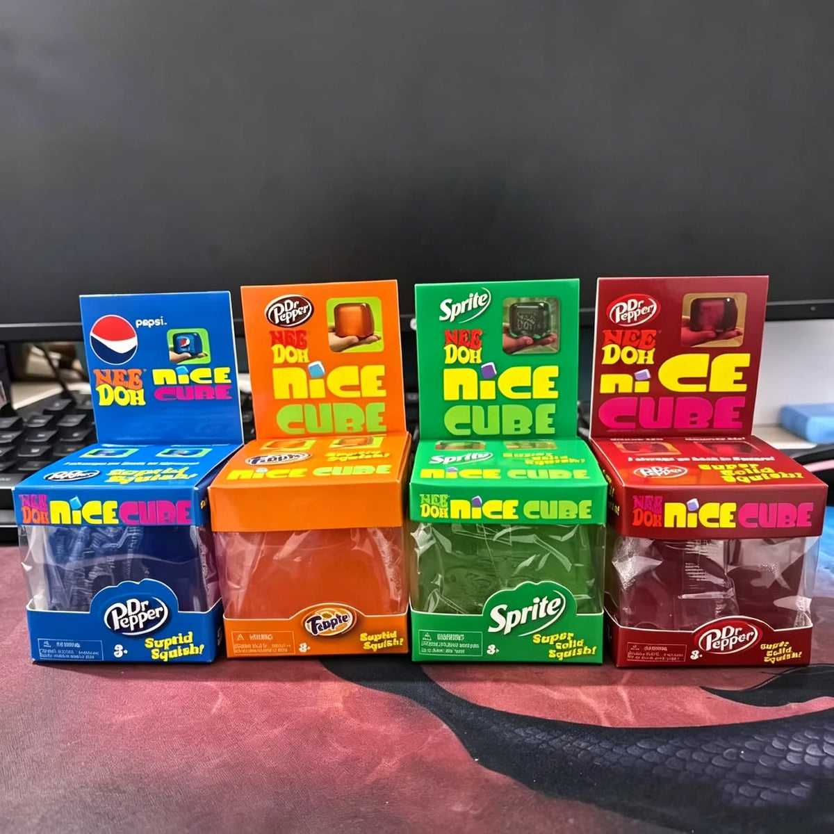 Schylling Nee Doh Nice Cube & Glitter Cube Sensory Fidget Toy Stress Relief Desktop Decor Relax Blind Box Gift