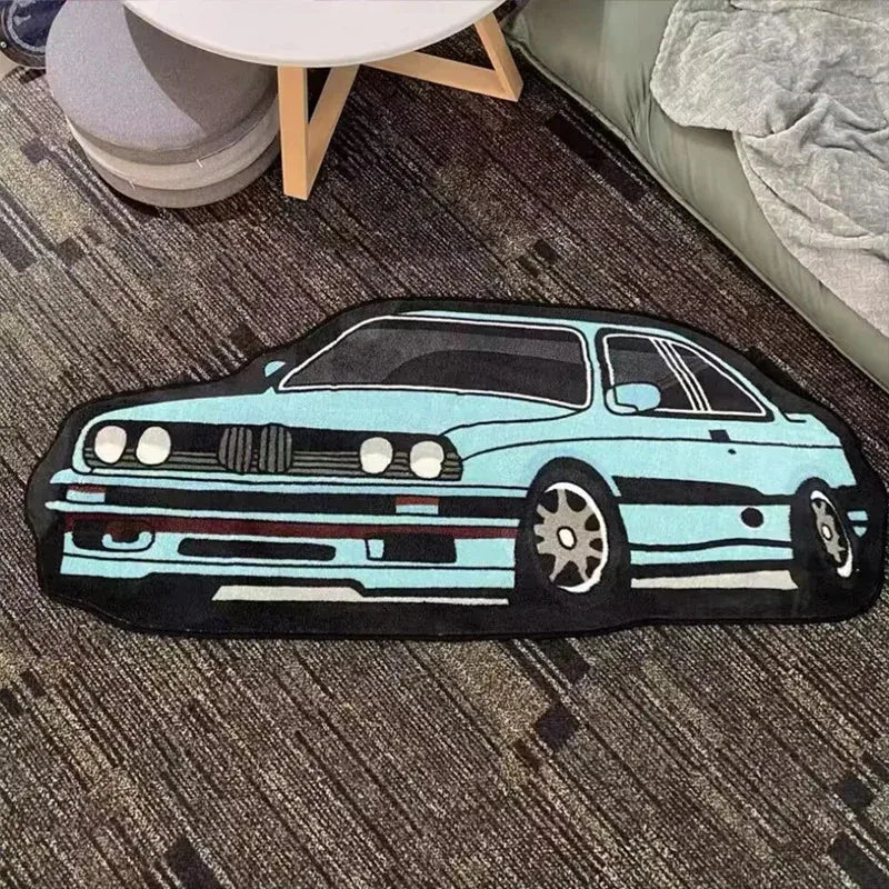 VIKAMA Car Themed Rug Boys Room Soft Plush Floor Mat Bedroom Play Mat Kids Gift