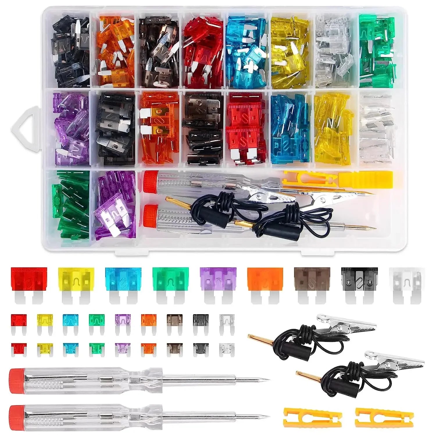100pcs Standard Car Fuses 2A 3A 5A 7.5A 10A 15A 20A 25A 30A 35A Free Matching Choice Car Fuses Blade Fuses for RV/Truck/SUV