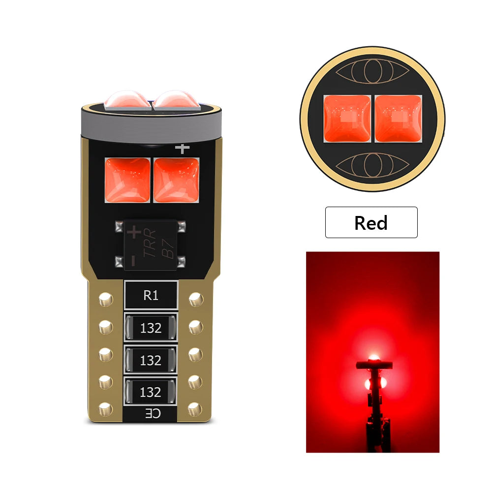 2pcs T10 W5W LED Bulbs 168 194 3030 6SMD Canbus No Error Super Bright Car Interior Clearance License plate light Dome Lamp White