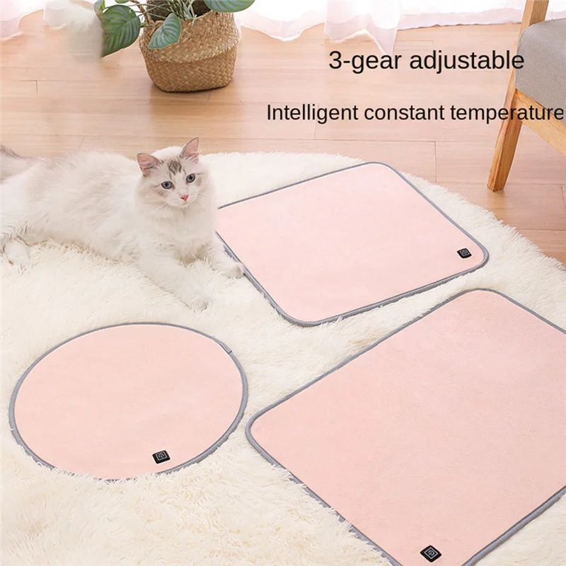 AA81-Pet Heating Pad Soft Electric Blanket Temperature Control Heater Animal Bed Warmer Heated Floor Mat Rectangle Durable