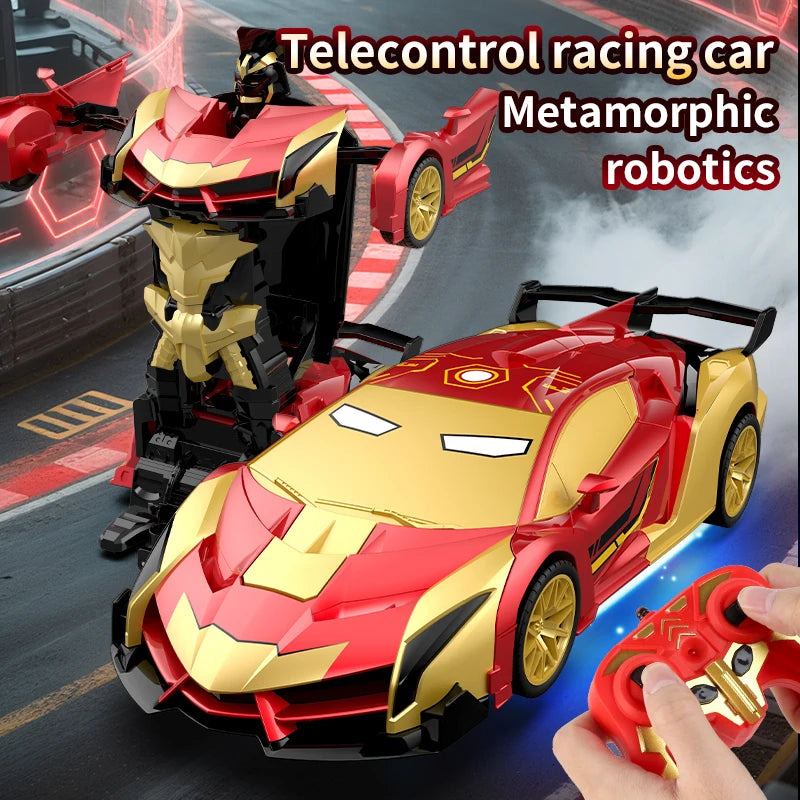 2.4GHz Deformable Spider Remote Control Car - Robot Car with Stunts, Rechargeable Battery & LED Lights, Toy Gift for Boys Girls