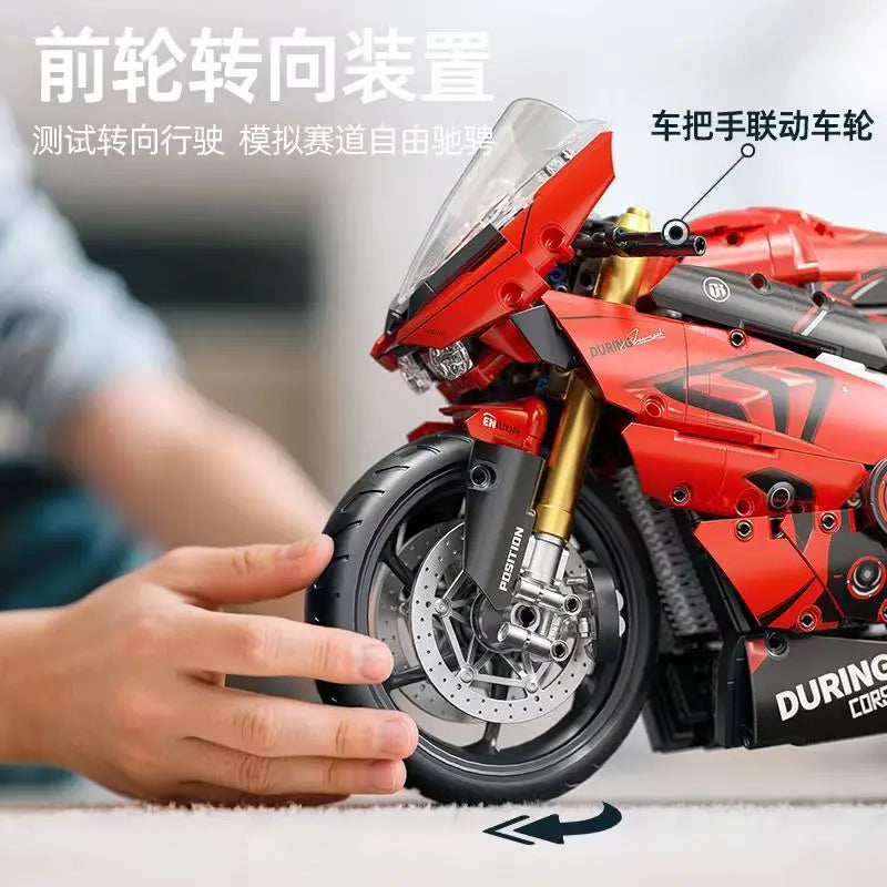 2000pcs Racing Motorcycle V4S Building Blocks Set,1:5 Sports Car Model Kit,STEM Bricks Toys for Teens Adults,Gifts for Boys Girl