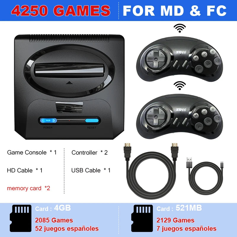 16BIT Segas-MD Video Game Console For Sega Mega Drive Genesis Dendy Console Support HD Output Retro Game Machine