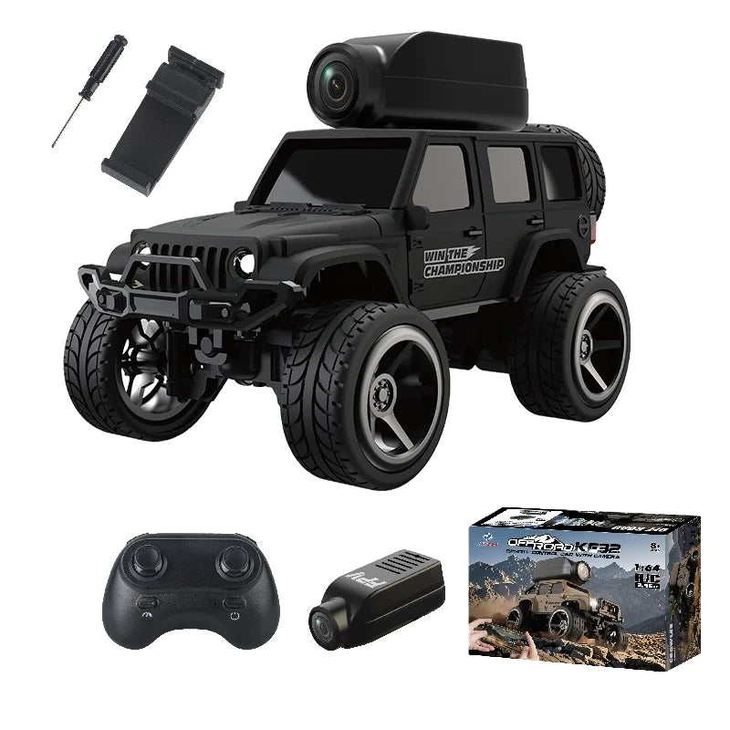 1:64 Mini RC Car KF32 Remote Contorl Vehicle Car with Camera WiFi APP Control High Speed Racing Stunt Cars Toy Gift for Kids