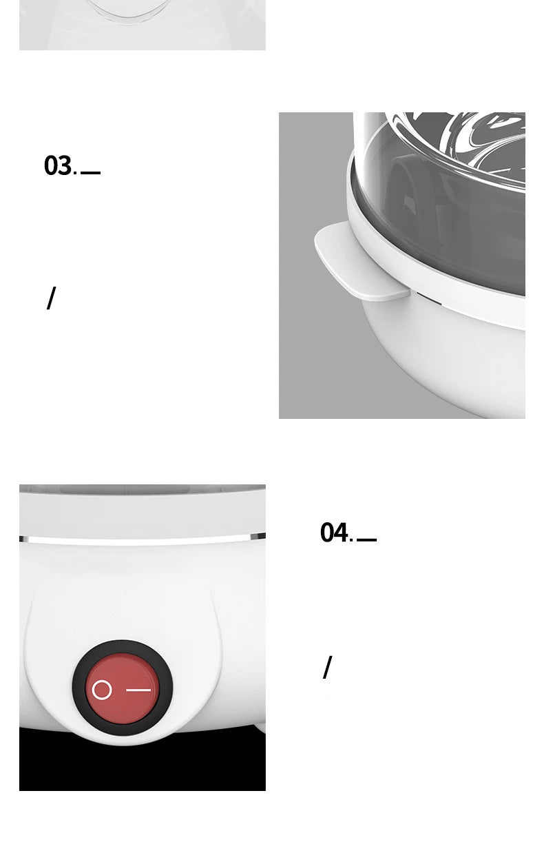 Electric Eggs Cooker Rapid Mini Egg Boiling Machine for Poached Scrambled Omelets Auto Shut Off Kitchen Appliance