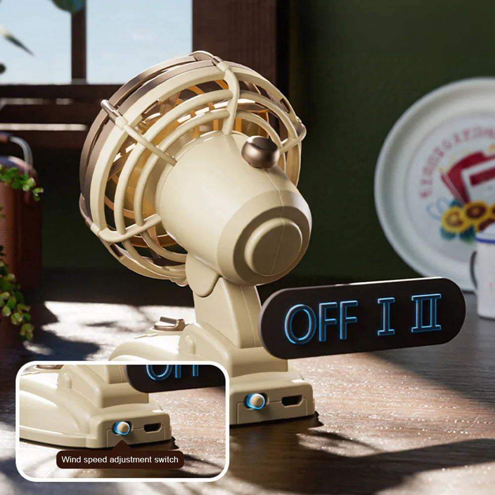 1Pc Retro USB Charging Handheld Fan Silent Mini Fan Summer Portable Outdoor Travel Office Mini Fan Ultra Quiet Folding Mini Fan