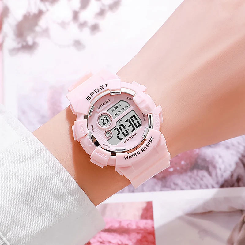YIKAZE Digital Kids Watch Waterproof Child Sports Watches Multifunction Clock LED Electronic Wristwatch for Kids Boys Girls Gift