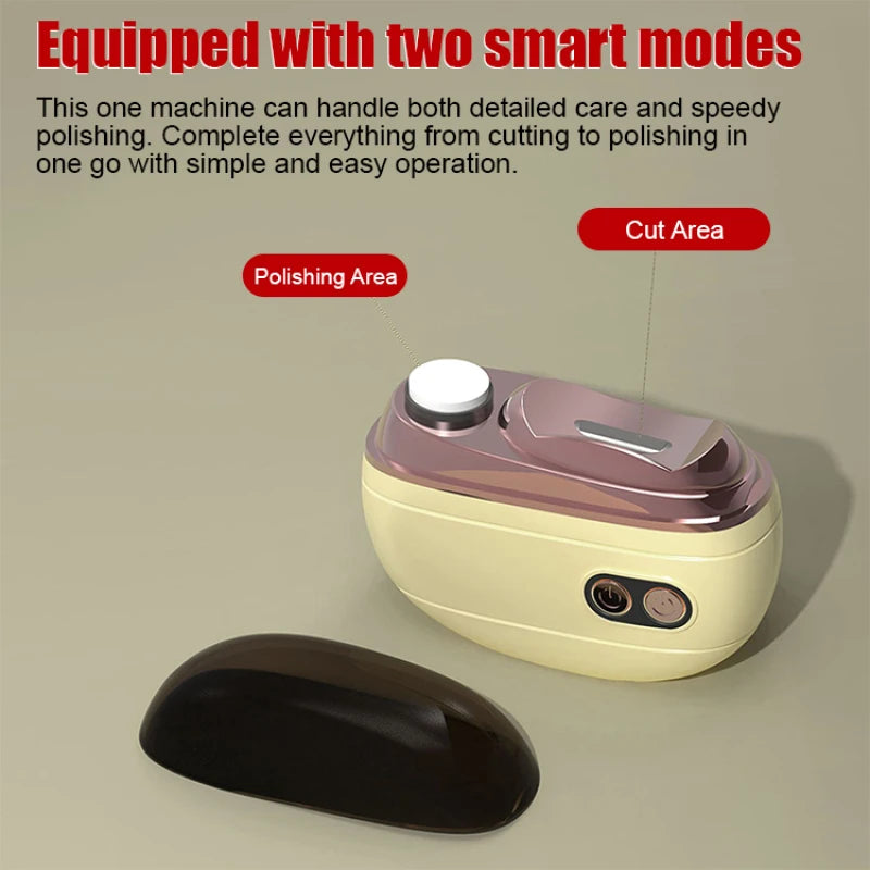 2 in 1 Electric Nail Clipper & Grinder 2 Speed Anti-pinch with LED Light for Baby Adults Seniors Home Manicure Tool