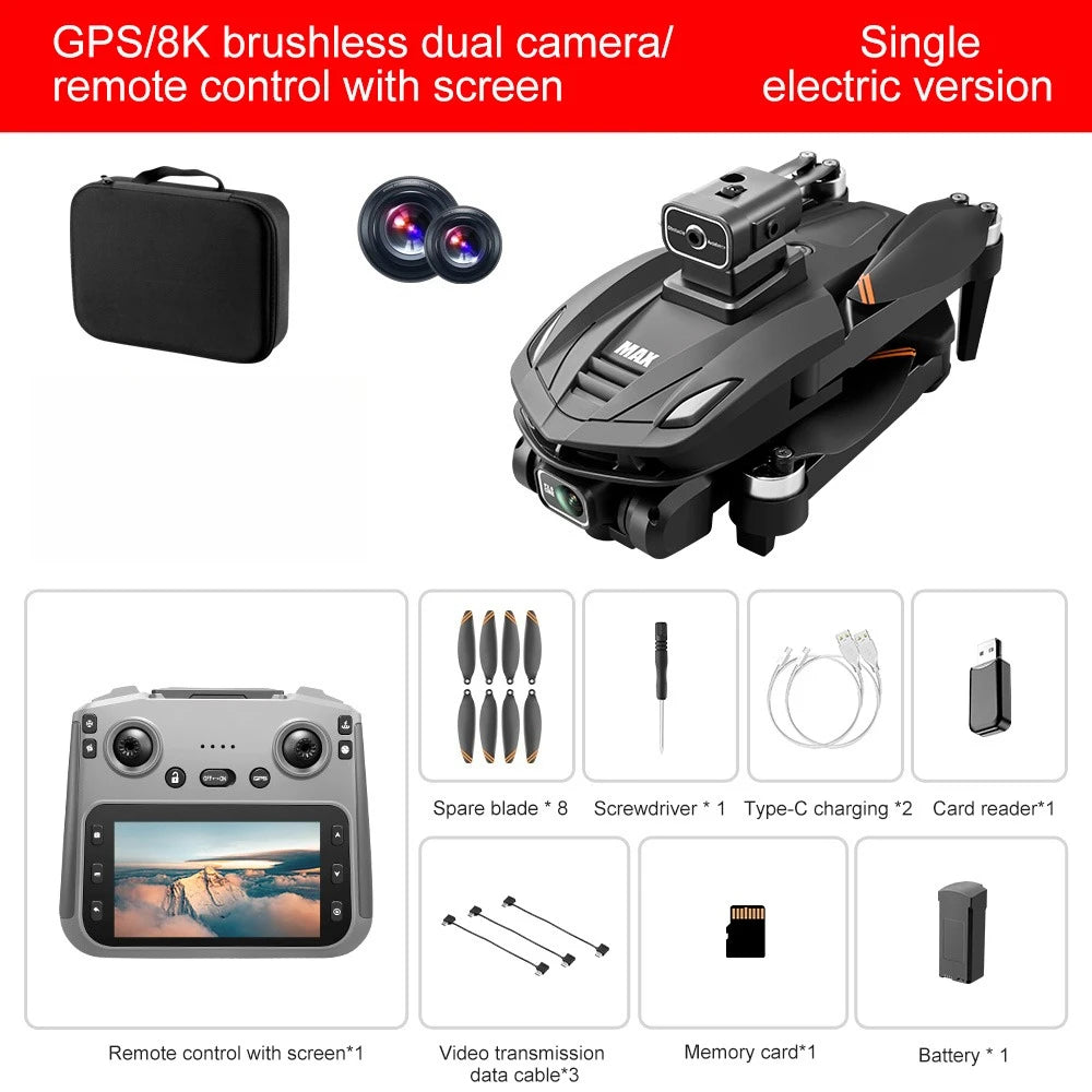 Lenovo V168 MAX Foldable RC Drone 5G GPS Positioning 8K Ultra HD Camera Brushless Motor Obstacle Avoidance Aerial Quadcopter