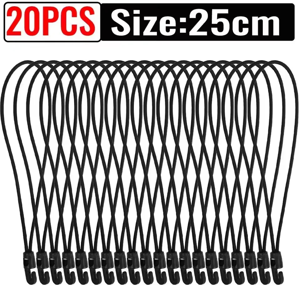 20/1pcs Elastic Strap Nylon Bungee Cord 10cm 15cm 25cm Durable Fixing Band for Flashlight Map Outdoor Backpacking Accessories