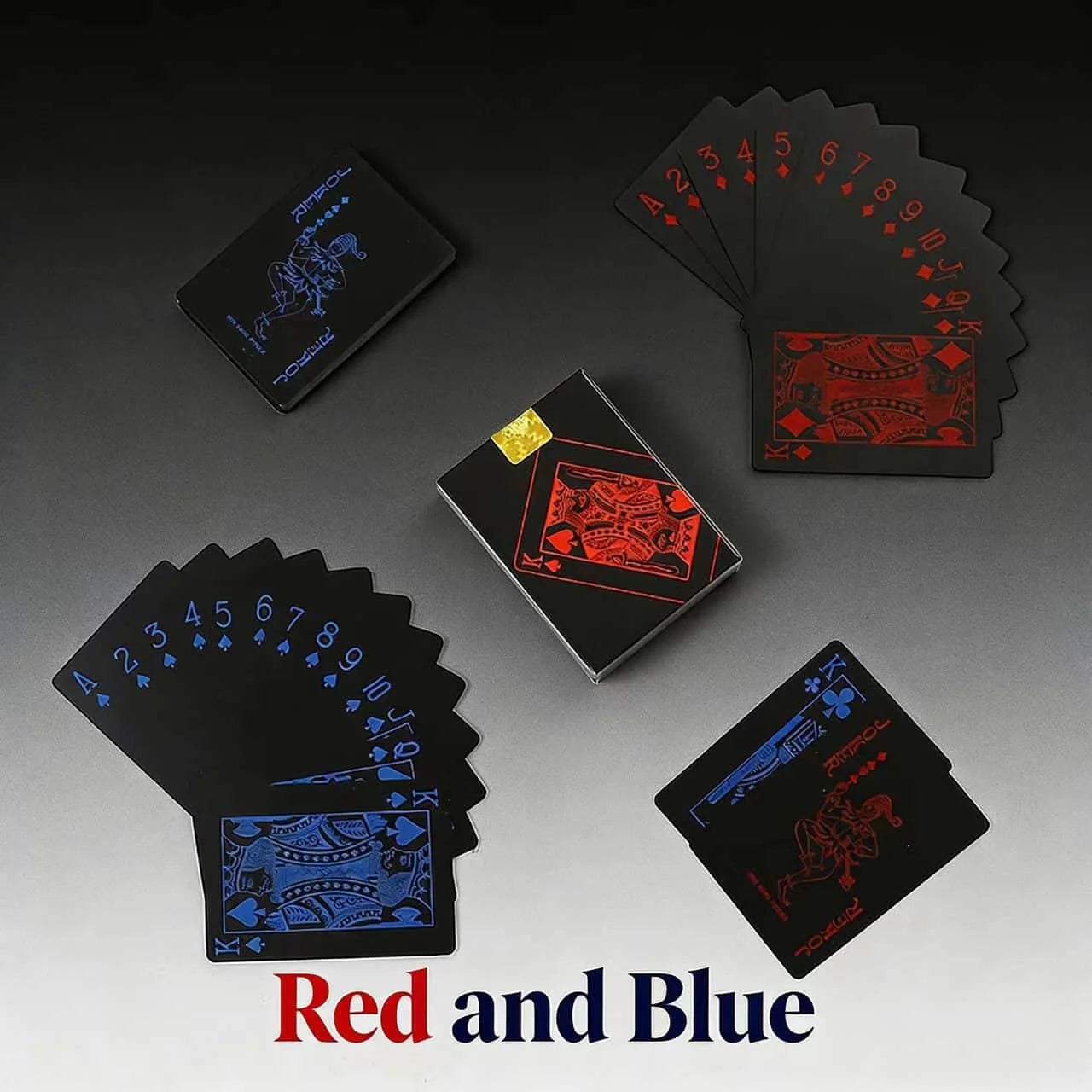 Playing Cards Game Poker Cards Board Child Kid Toy Waterproof Plastic PVC Black Blue Red Yellow Green Deck Card High-End Classy