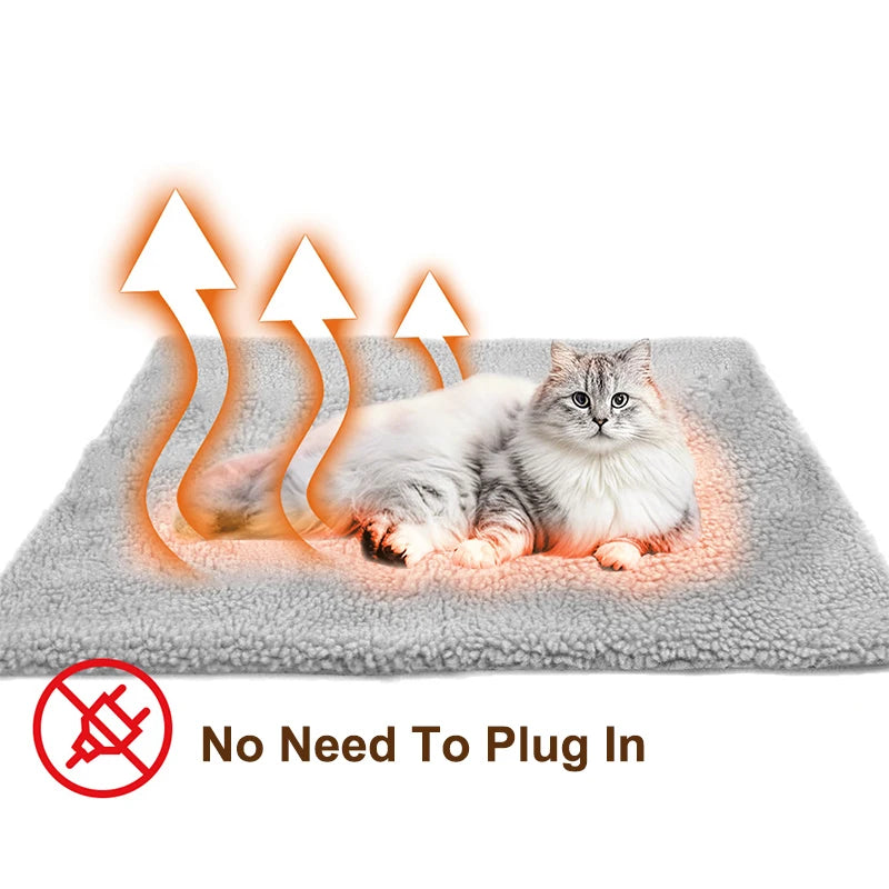 Pets Thermal Pad; Washable Self-Heating Cushion; Body Heat Reflective Warm Mat for Cats and Dogs