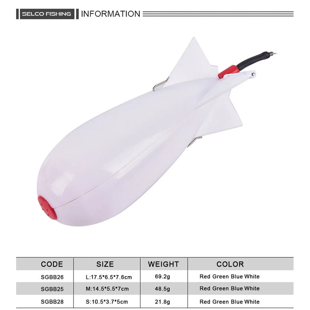 Carp Fishing Rockets Bomb Spomb Fishing Tackle Rocket Feeder Float Attract Container Nesting Device Fishing Tackle Tools