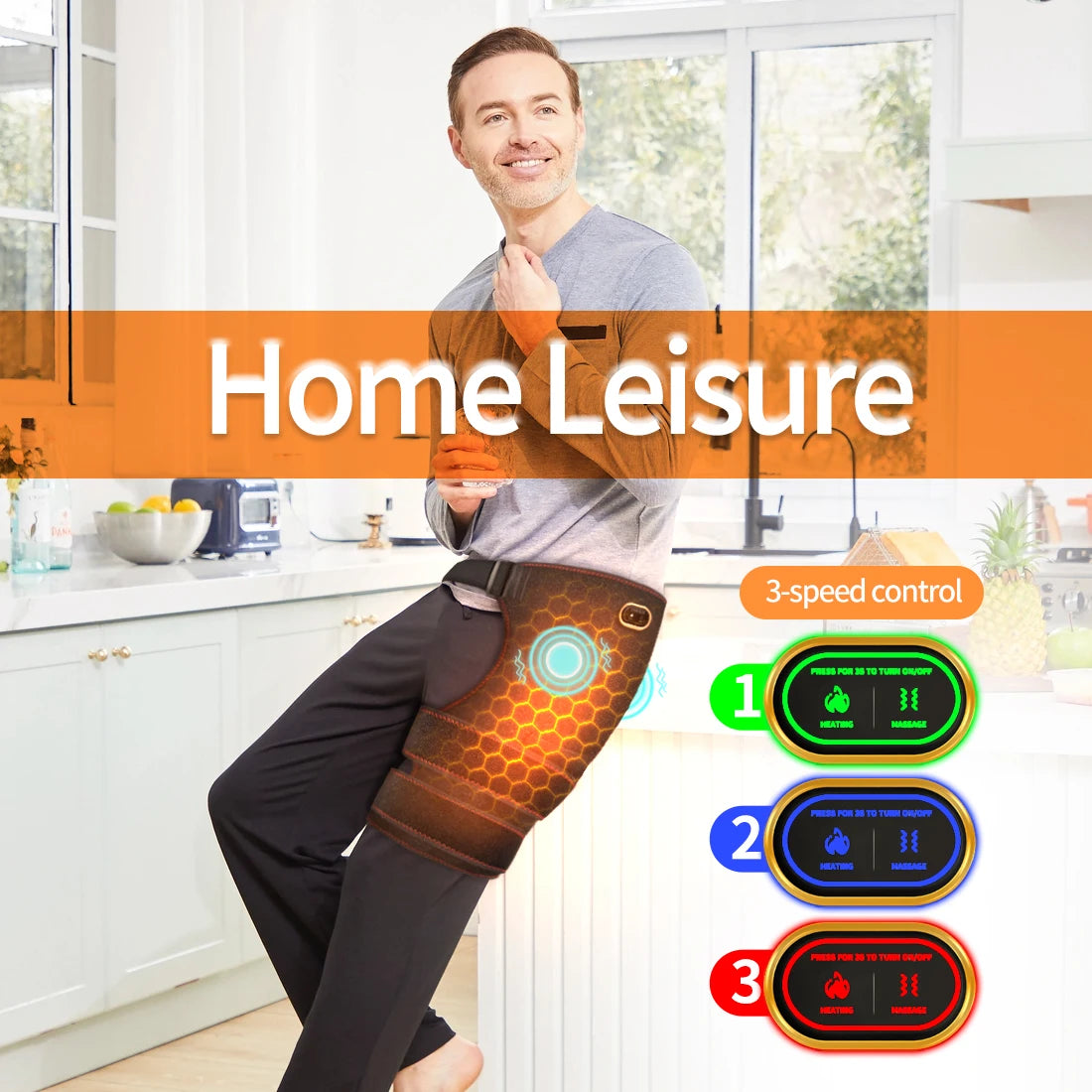 Heated Hip Support Brace Hip Heating Pad for Hip Sciatica Pain Relief with Massager Thigh Buttock Electric Heat Pad Family Gift