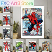 Frameless Marvel Movie Avengers Wall Art Canvas Posters Superhero Spiderman Iron Man Home Decor Children Room Canvas Painting Mu