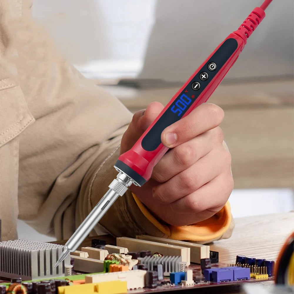 Tackle your projects with precision using this 80W soldering iron kit—featuring adjustable temperature control and an LCD display for easy, accurate welding!
