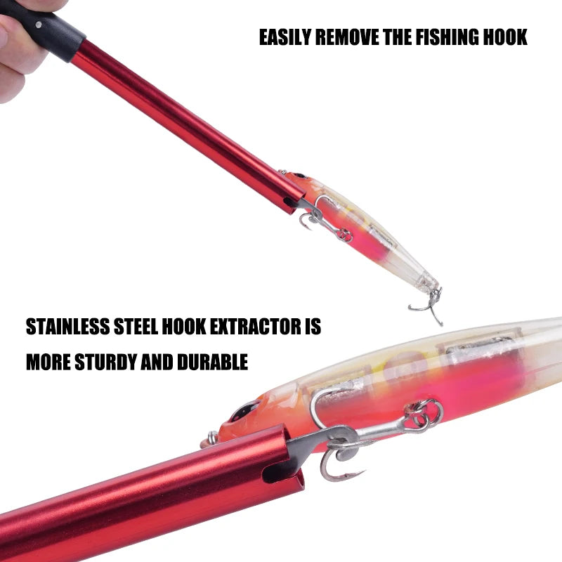 Fishing Hook Remover Tool Fishing Lure Remover Aluminum Tube Hook Detacher Portable Fish Hook Out Extractor