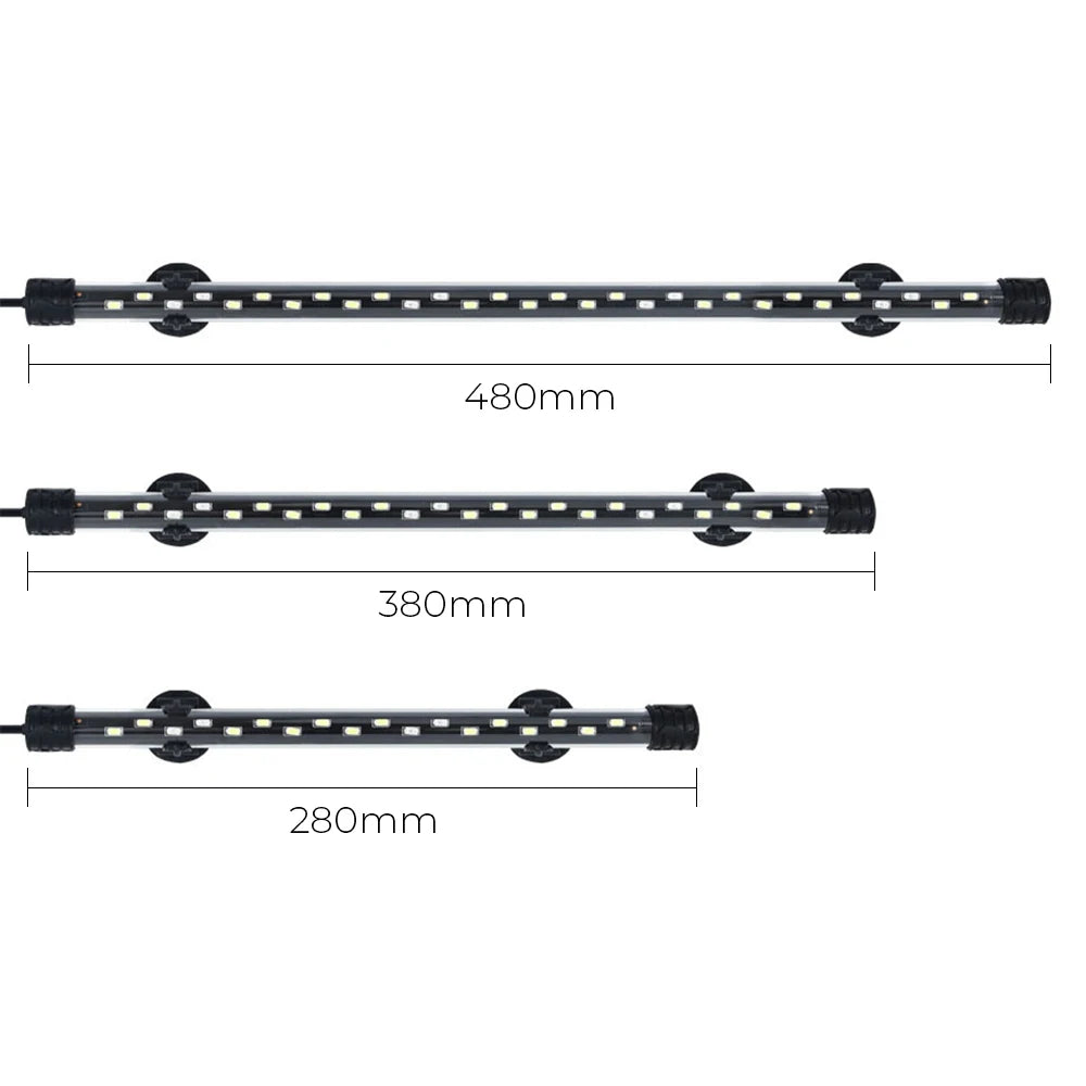 Fish Tank Light Bar Underwater RGB EU Plug AC 90~260V Aquarium Submersible Lamp Waterproof 28/38/48cm