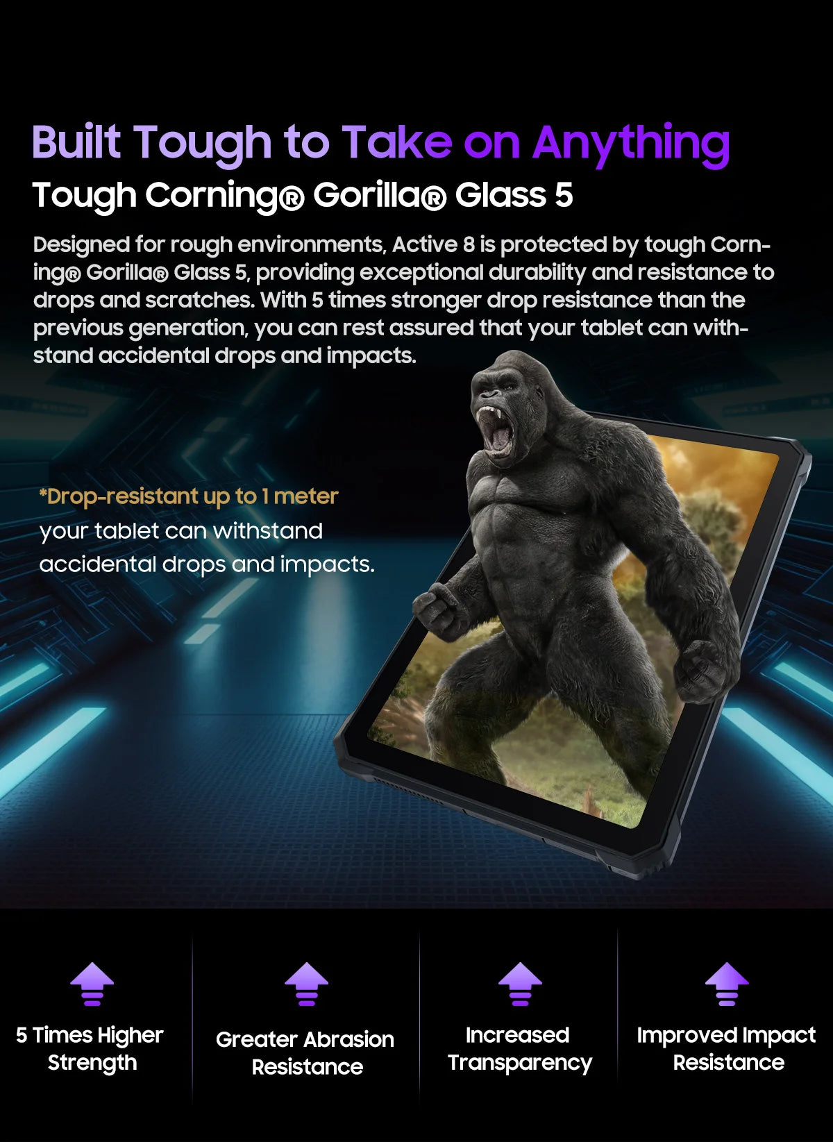Blackview Active 8 Pro Rugged Tablets 22000mAh Battery Android 13 10.36" 2.4K Display 16GB 256GB Helio G99 48MP Camera Tablet PC